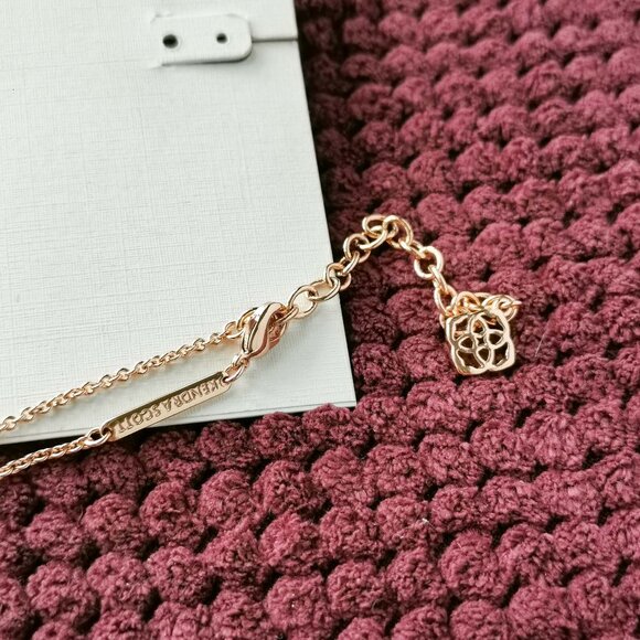 Kendra Scott Iridescent Drusy Elisa Rose Gold Pendant Necklace NEW WITH POUCH - Picture 2 of 3